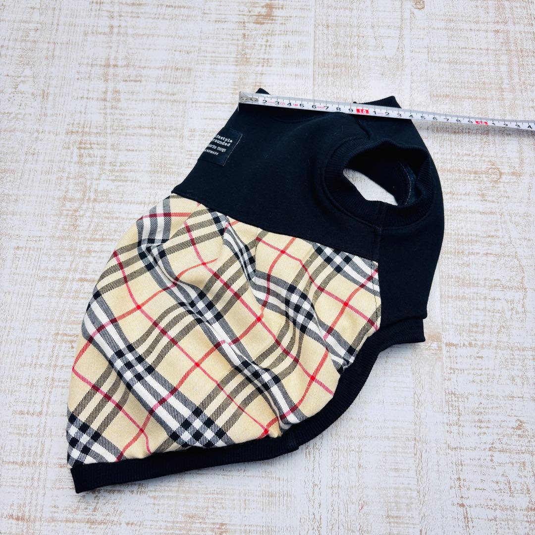 【オーダーページ】犬服　黒暖か裏起毛ニットのバルーンワンピース