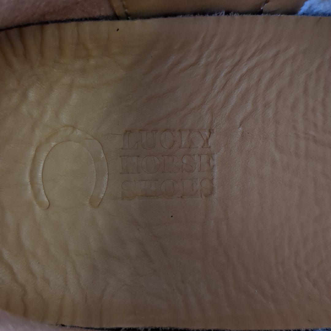 ラッキーホース*ホワイトレザー ウィングチップシューズ