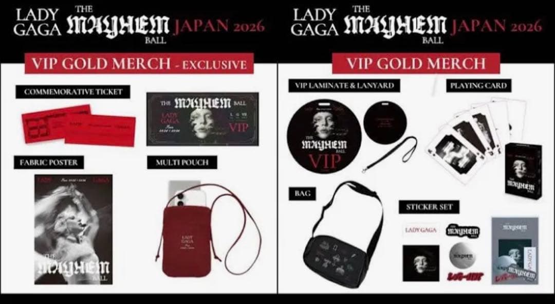 LADY GAGA THE MAYHEM Ball VIP GOLD グッズ