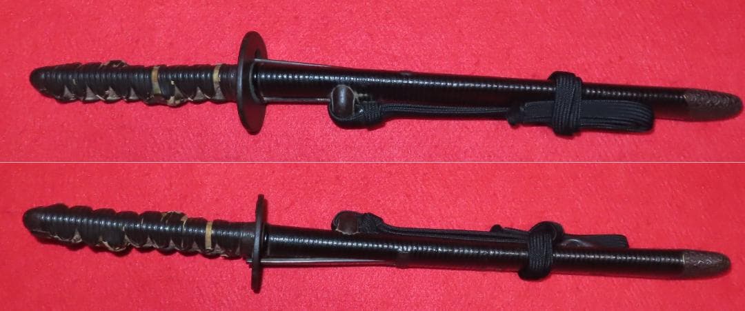 黒石目地千段塗鞘脇差拵え（保存刀装具）/　刀身ありません