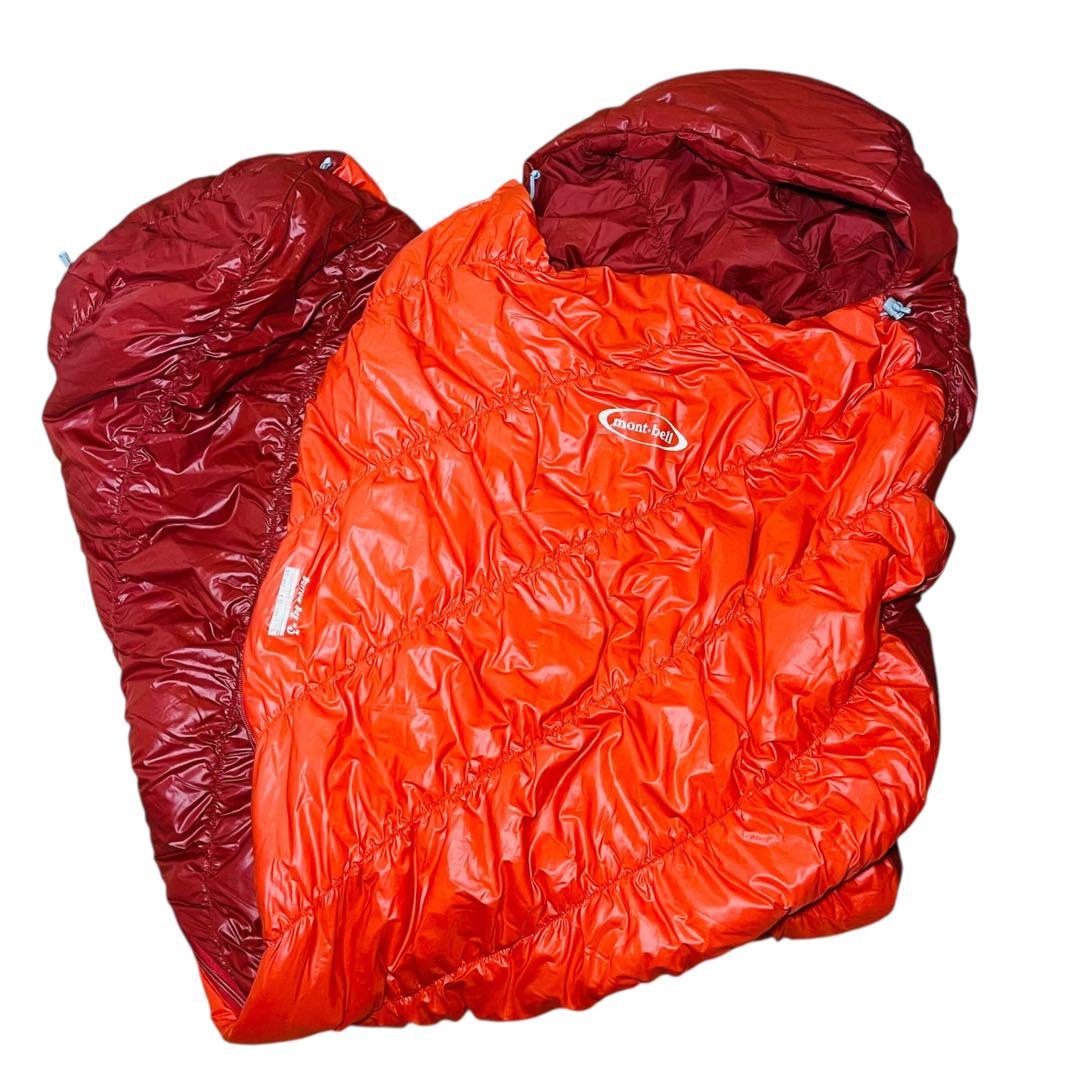 【美品】mont-bell バロウバッグ #3 寝袋 オレンジ モンベル