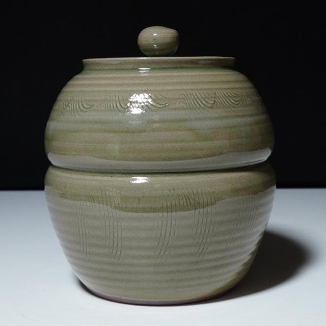 黒井千左　虫明水指　共箱　茶道具　岡山県