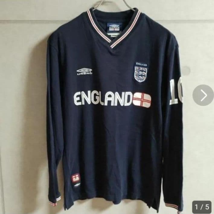 アンブロ イングランド代表 長袖 サッカーユニフォーム ネイビー M