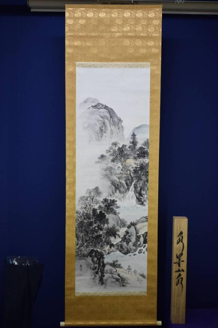 真作/頼渓/山水人物図/布袋屋掛軸HD-712