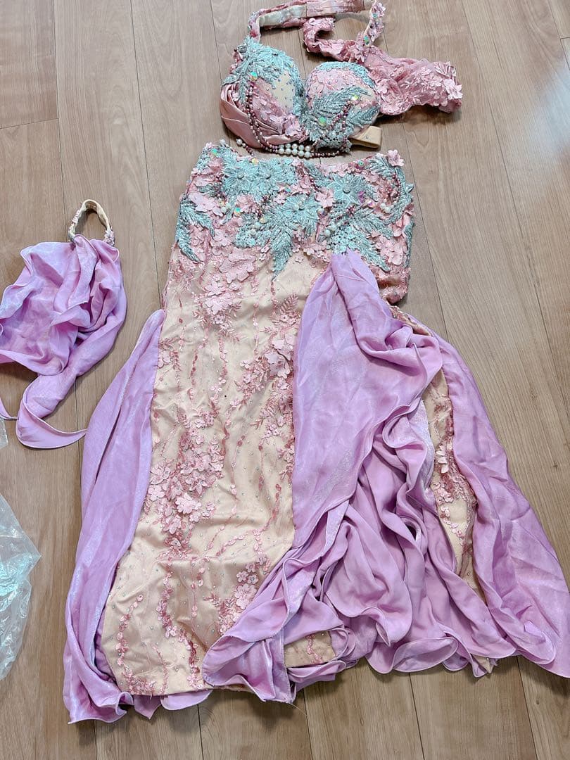 ベリーダンス衣装　オリジナル　パープルピンク