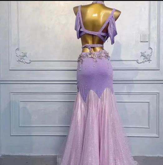 新品 ベリーダンス 衣装 ブラ スカート セット オリエンタル 紫ピンク