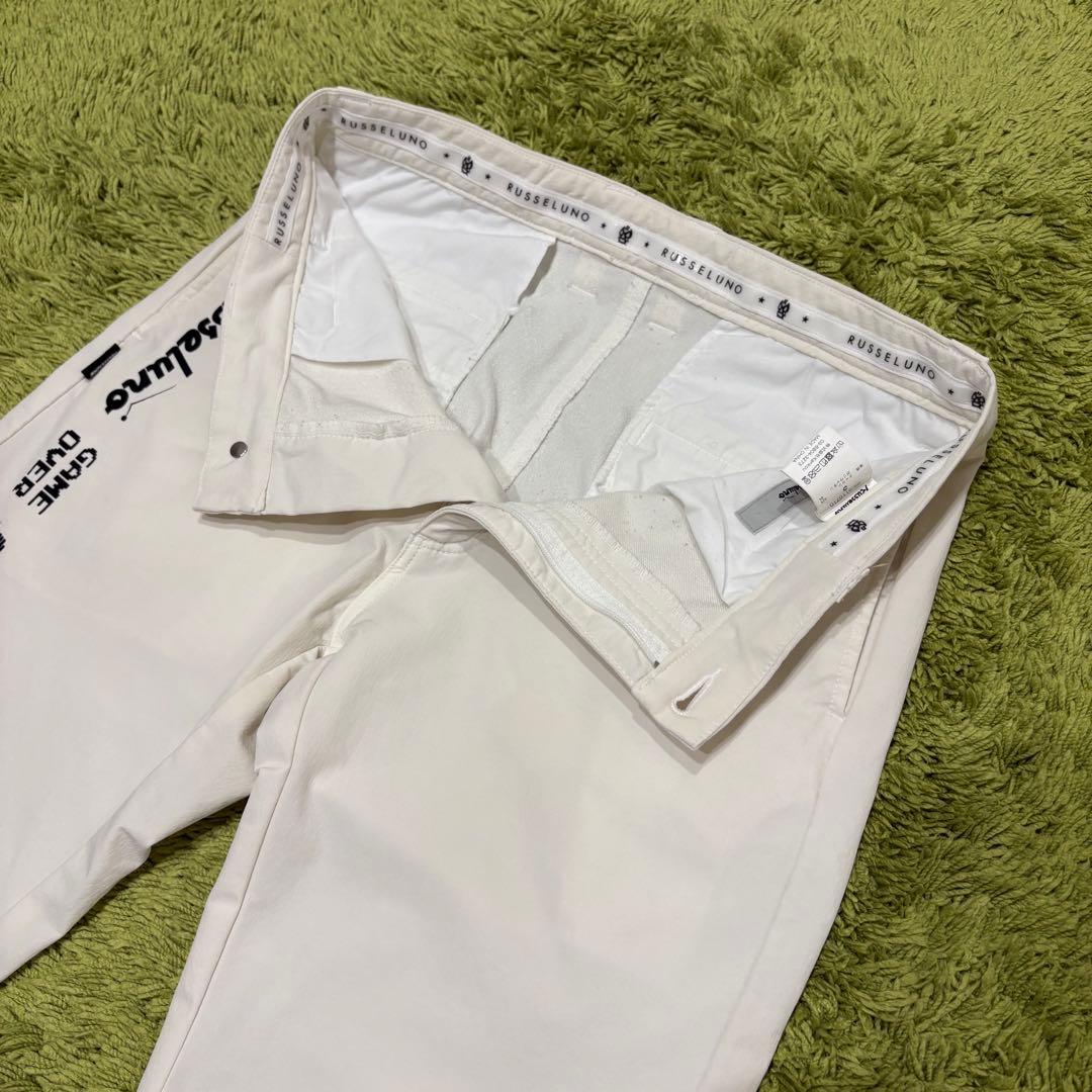 Russeluno ラッセルノ メンズパンツ ホワイト ロゴ サイズ5 （L）