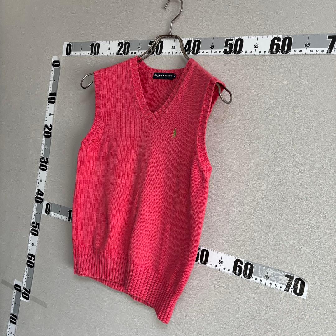 ポロゴルフ ラルフローレン RALPH LAUREN ベスト ニットM ピンク