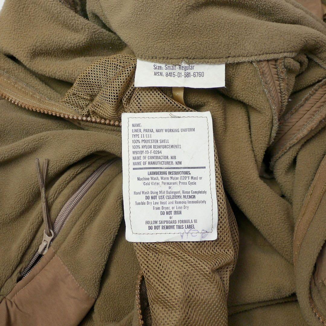 US NAVYミリタリーフリースジャケットECWCSライナーSコヨーテ米軍物レア
