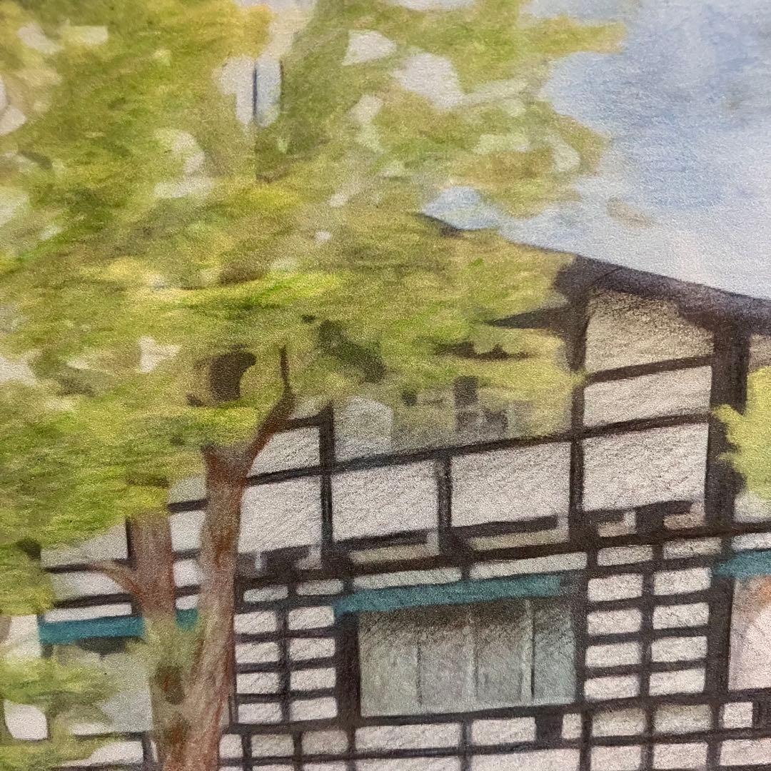 ジブリアート⑦ 風立ちぬより「万平ホテル」額装品　額縁寸法32.7㎝×24.0㎝