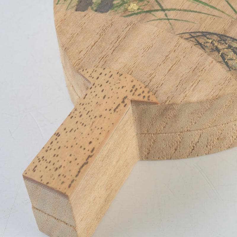 茶道具　畑幸春作　蛍図　団扇形　香合　共箱　V　9789