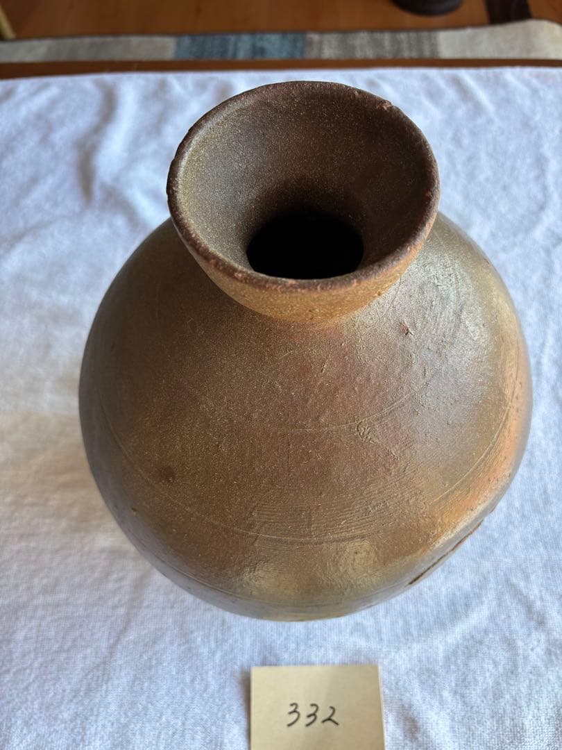 備前焼　大型徳利　無釉焼き締め　骨董品　アンティーク置物