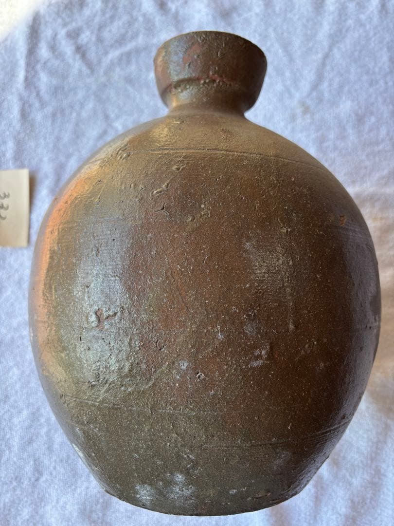備前焼　大型徳利　無釉焼き締め　骨董品　アンティーク置物