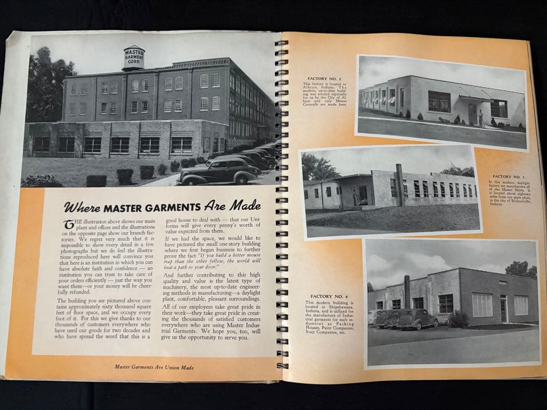 50s Master Garment Corp. ワークウェア　カタログ　作業服