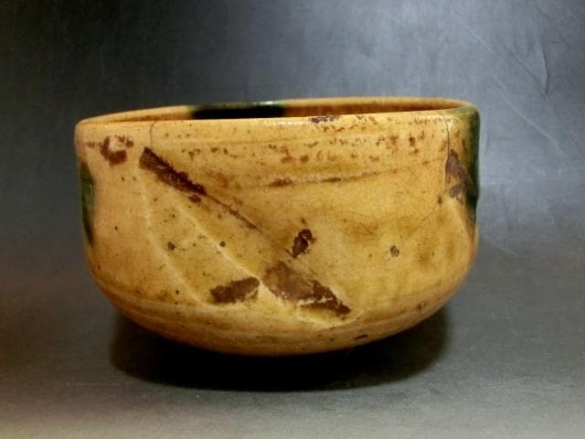 茶碗■古黄瀬戸 桐箱陶悦作 古いお茶道具 時代物茶わん 古美術 時代物 骨董品■