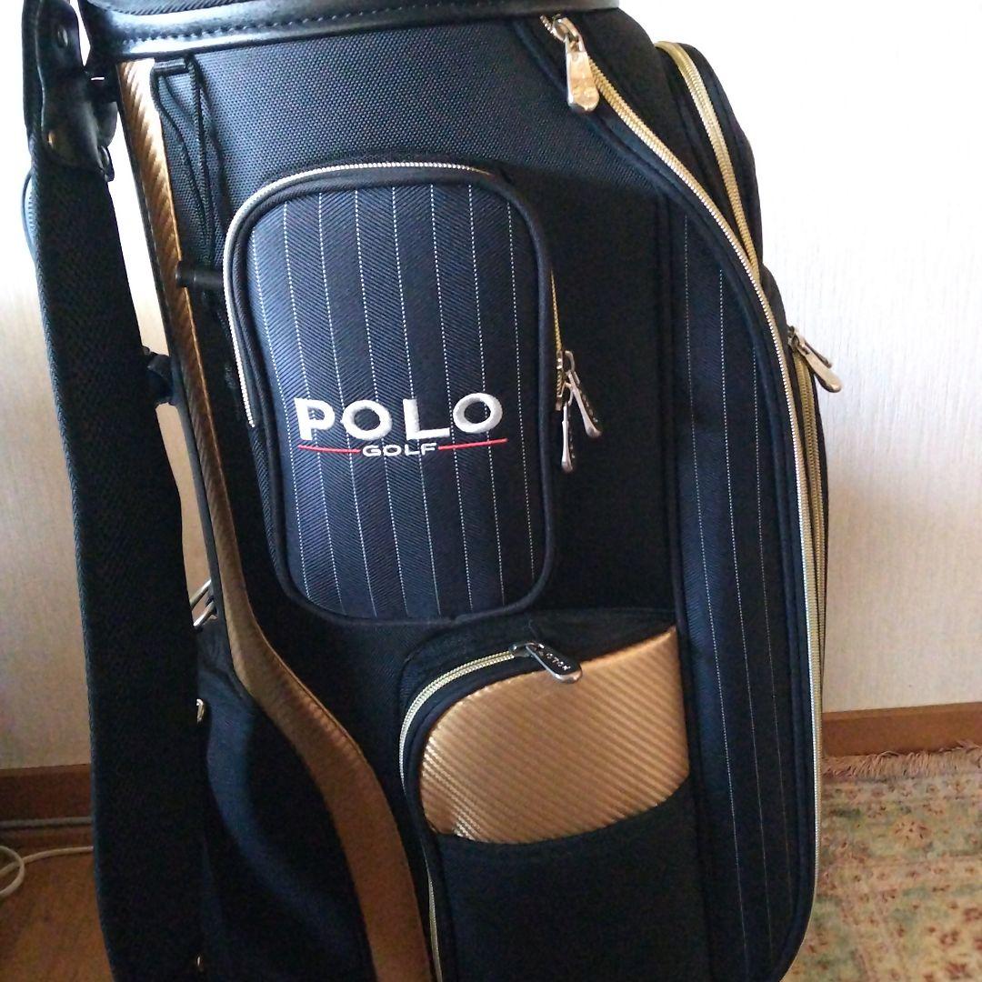 ひ*ん様 POLO ゴルフ キャディバッグ ネイビー・ゴールド キャスター付き