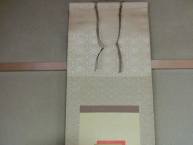 掛軸■香春題 立雛 お雛様 おひなさま 桐共箱 日本画 細身 骨董品■74