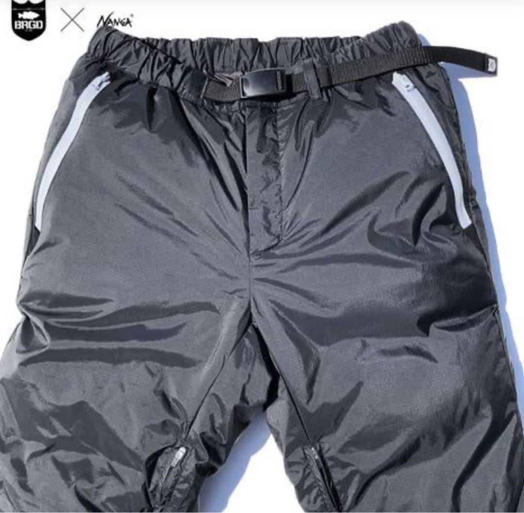 バスブリゲード×ナンガ！オーロラダウンパンツ 760FP！防水！ブラック&グレー