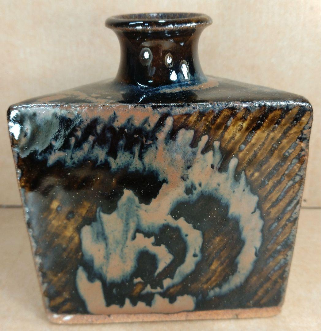 フランスラフ【本物保証】島岡達三 象嵌三角壷 共箱 人間国宝:民芸陶器