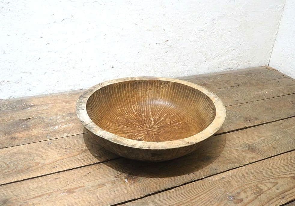 1322 W50cm レトロなこね鉢　捏ね鉢　蕎麦打ち　うどん　古道具　木皿