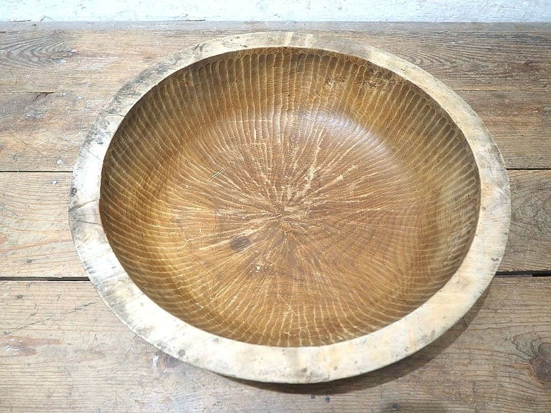 1322 W50cm レトロなこね鉢　捏ね鉢　蕎麦打ち　うどん　古道具　木皿