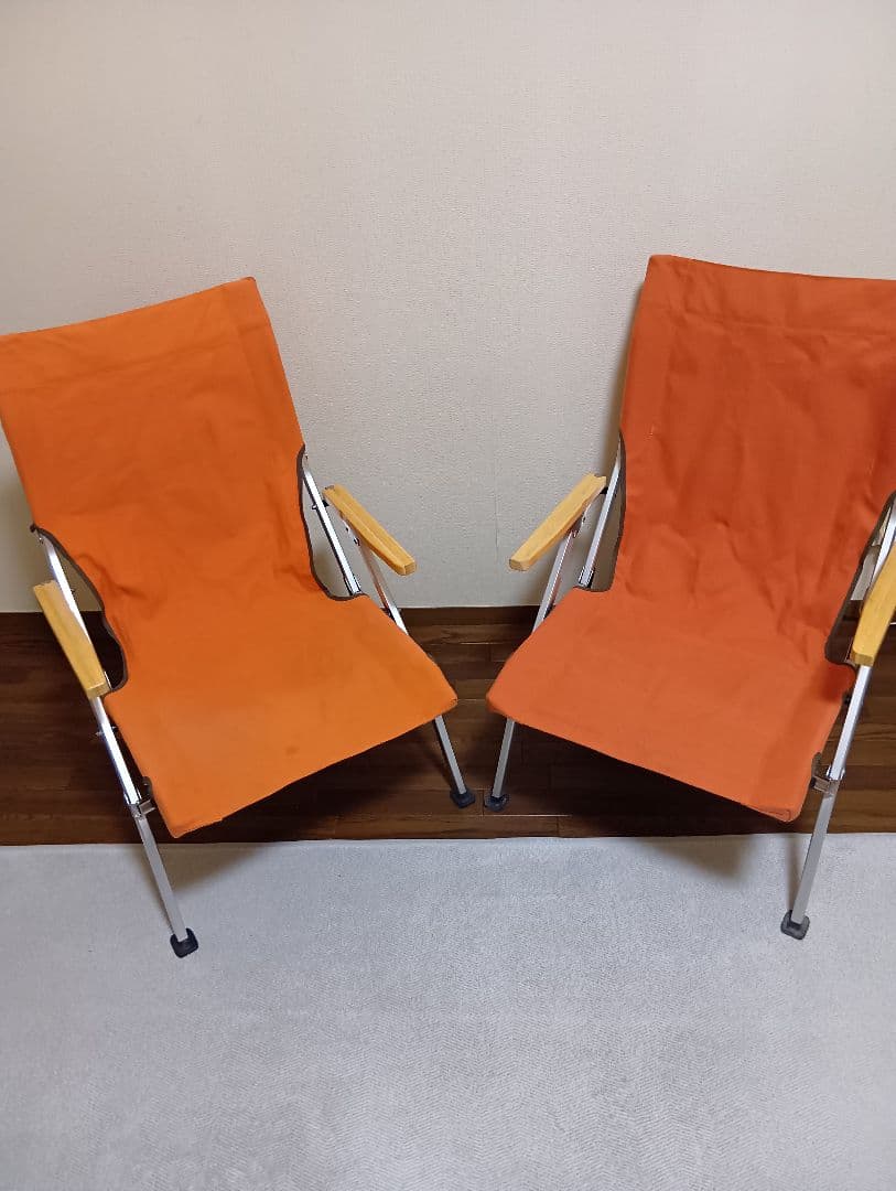 スノーピークpeak　ローチェア　帆布オレンジペアセット　中古