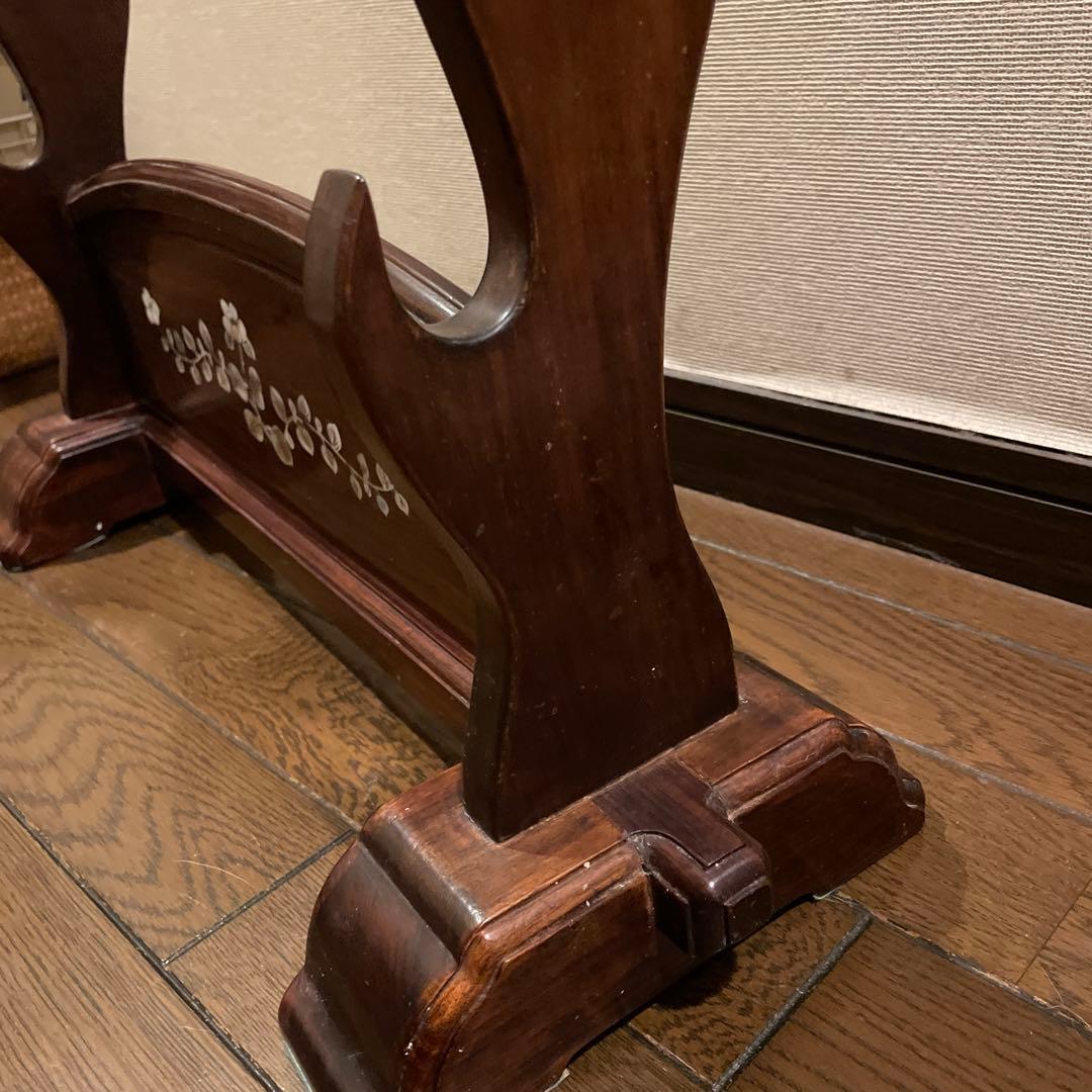 刀掛け　刀台　武具　螺鈿　3本掛け