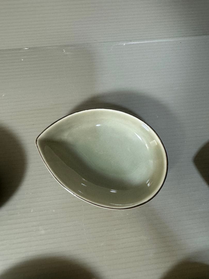 2427 希少　深川製磁　百年庵　茶灰釉　小皿　5客