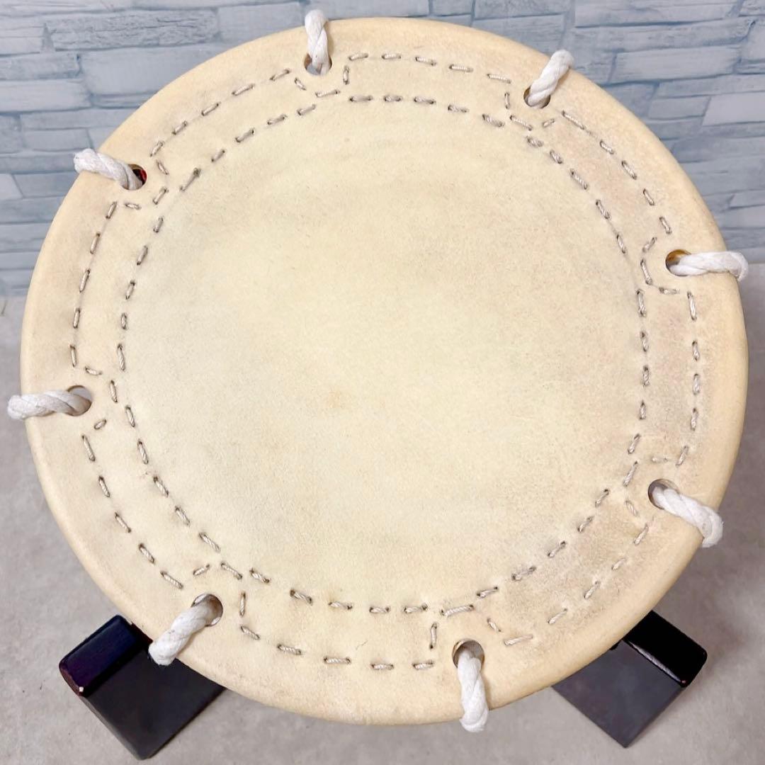 諏訪工芸 締太鼓 30cm 木製座り台座 バチ付 和太鼓 和楽器 打楽器 祭り