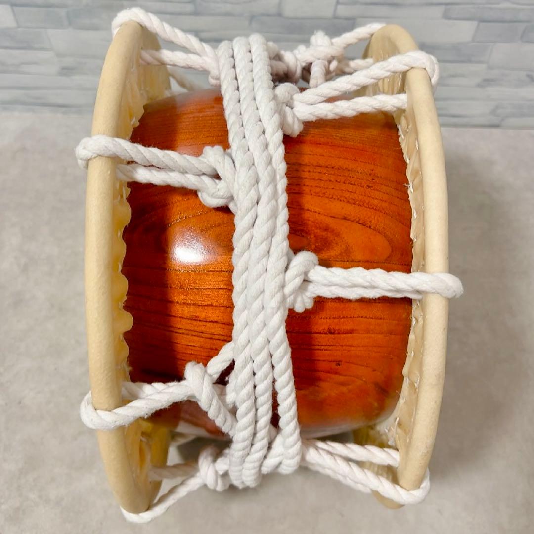 諏訪工芸 締太鼓 30cm 木製座り台座 バチ付 和太鼓 和楽器 打楽器 祭り