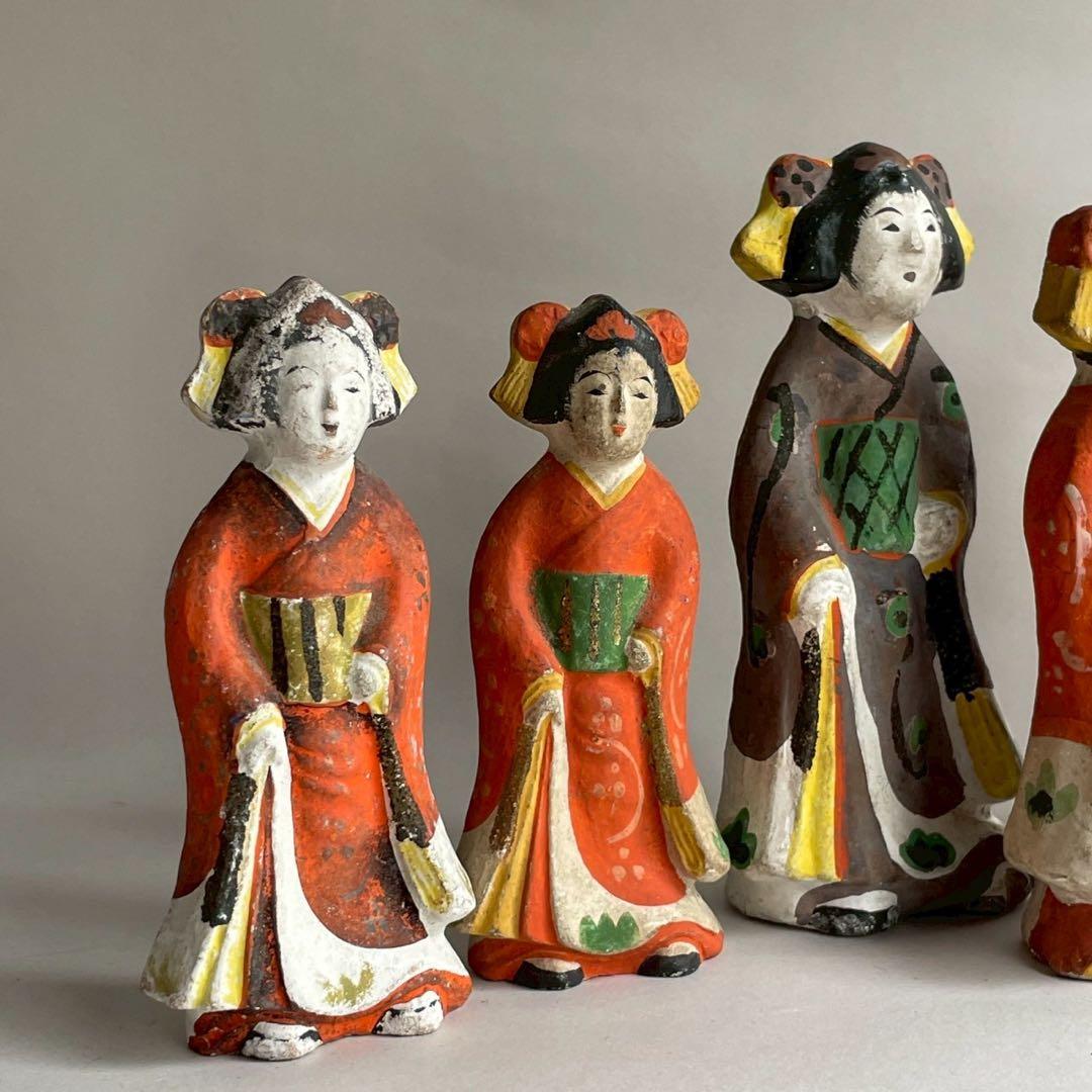 舞妓シスターズ 土人形 酒田人形 鶴岡人形 6体セット