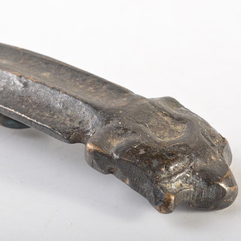 中国　古銅獣面　帯鈎　C　7708E