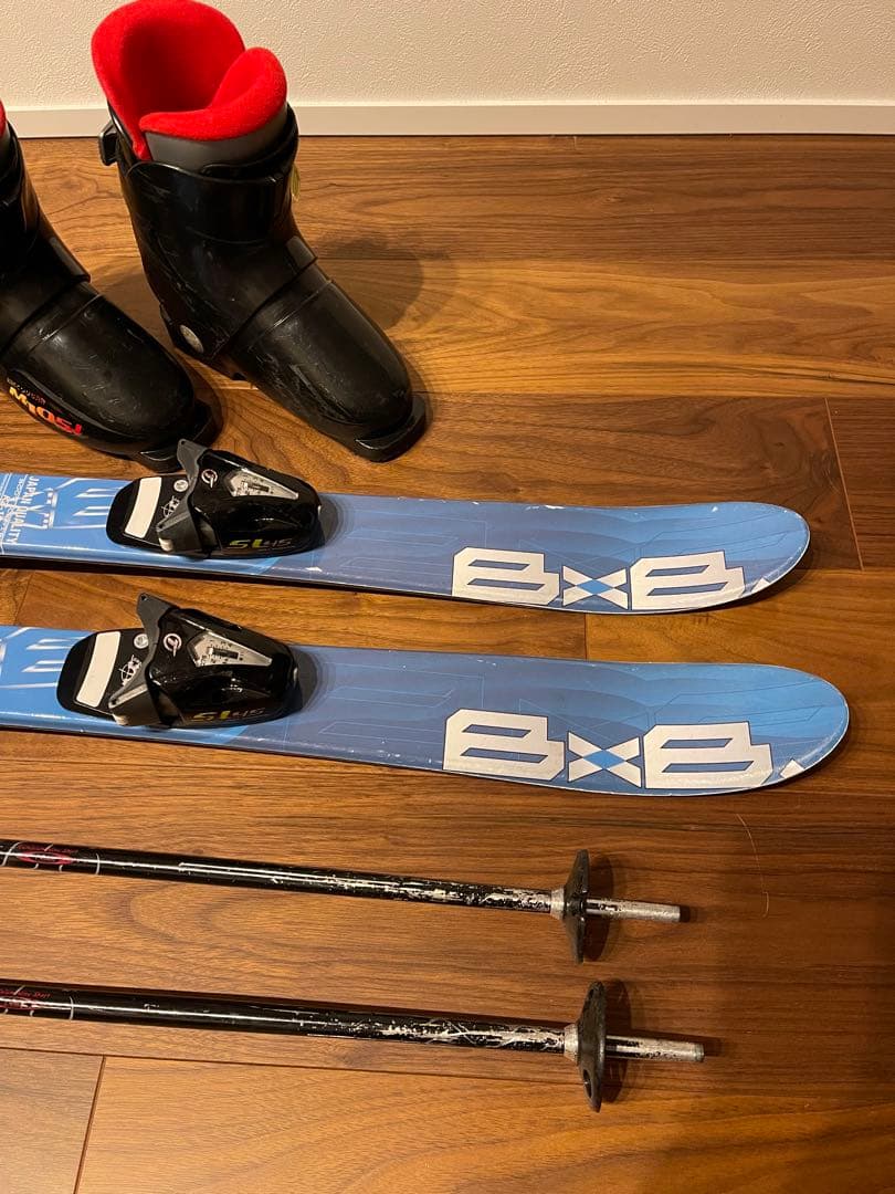 キッズ　スキー板90cm ビンディング　ブーツ ストック セット ジュニア用