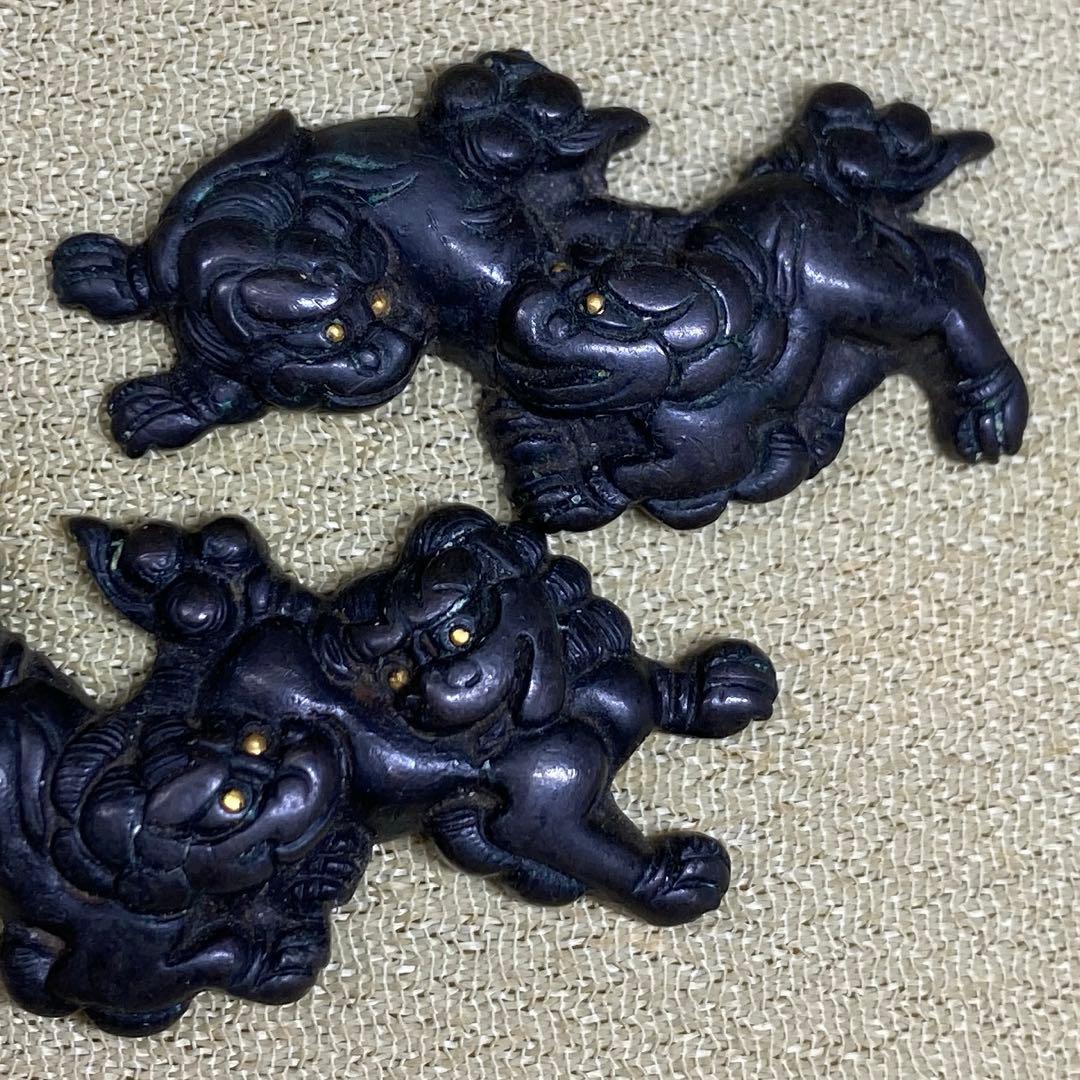 江戸時代　獅子目貫（目に金）　11g 東さ7-1012☆2F