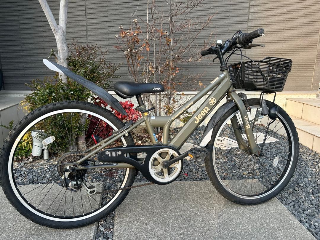 Jeep 子供用自転車 7段変速 オリーブグリーン 『直接取引き限定半田市』