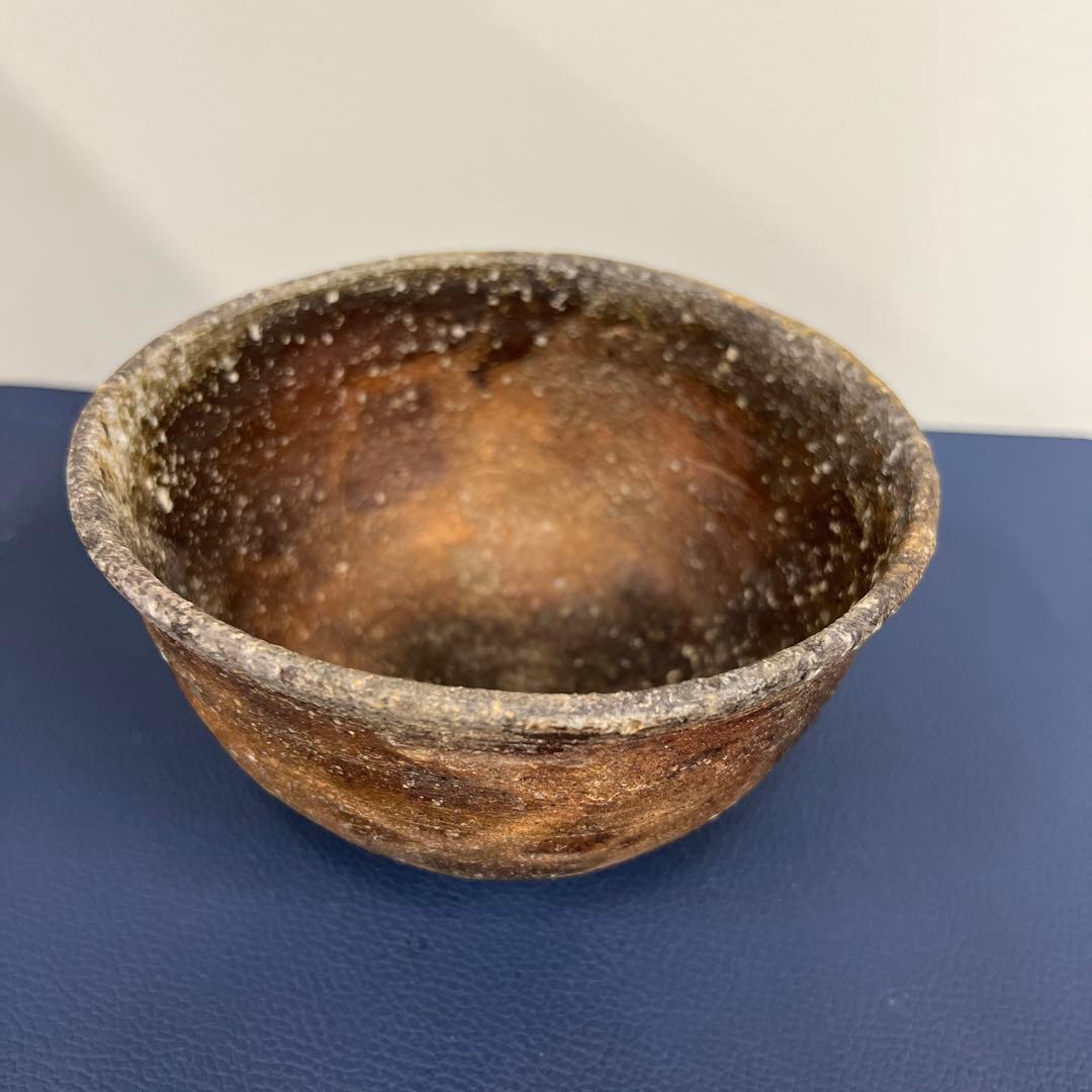 市野信水　丹波白泥茶碗　仕覆付き