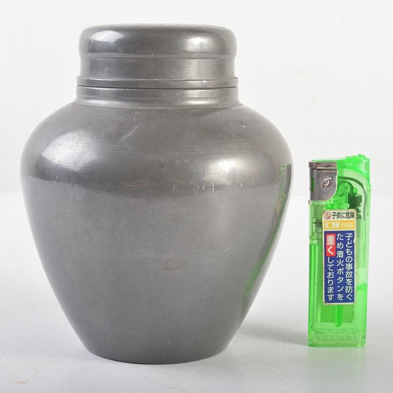 煎茶道具　英祥堂造　古錫　茶壷　茶心壷　約749g　Y　R6145