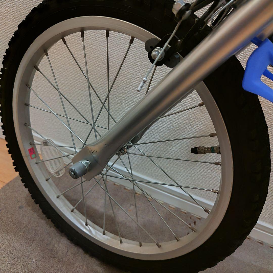 【中古】キッズ自転車　ブリヂストン　エコキッズスポーツ ブルー18型補助輪付き