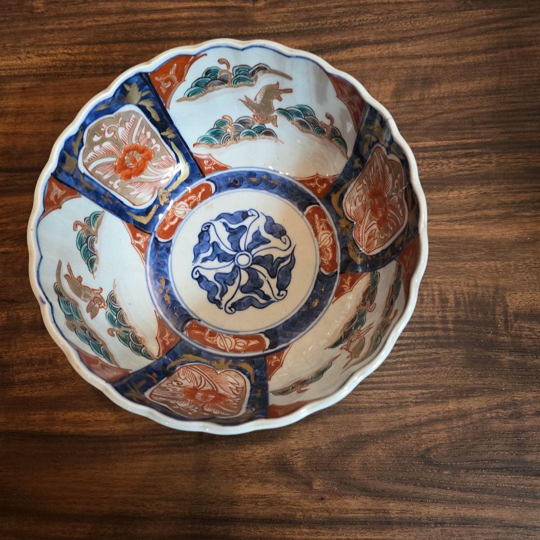 【骨董品】古伊万里　明治 赤絵皿 色絵 金彩 大皿