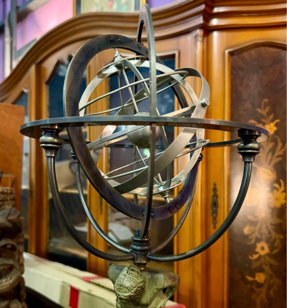 ブロンズ アトラス像 天球儀 オブジェ 高58cm ギリシャ神話 クラシック