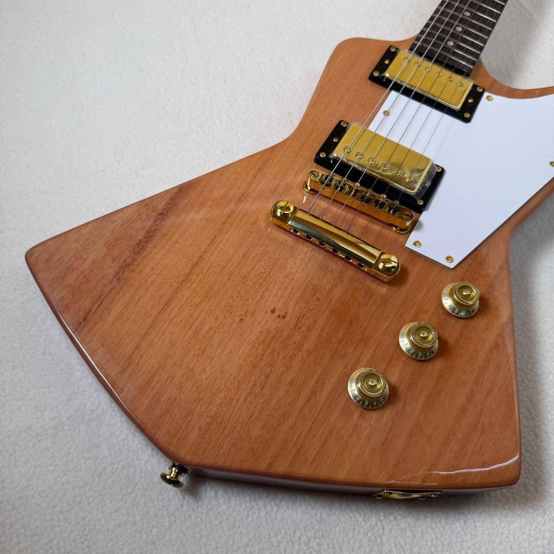 自作 変形ボディ　エレキギター EXPLORER TYPE NATURAL