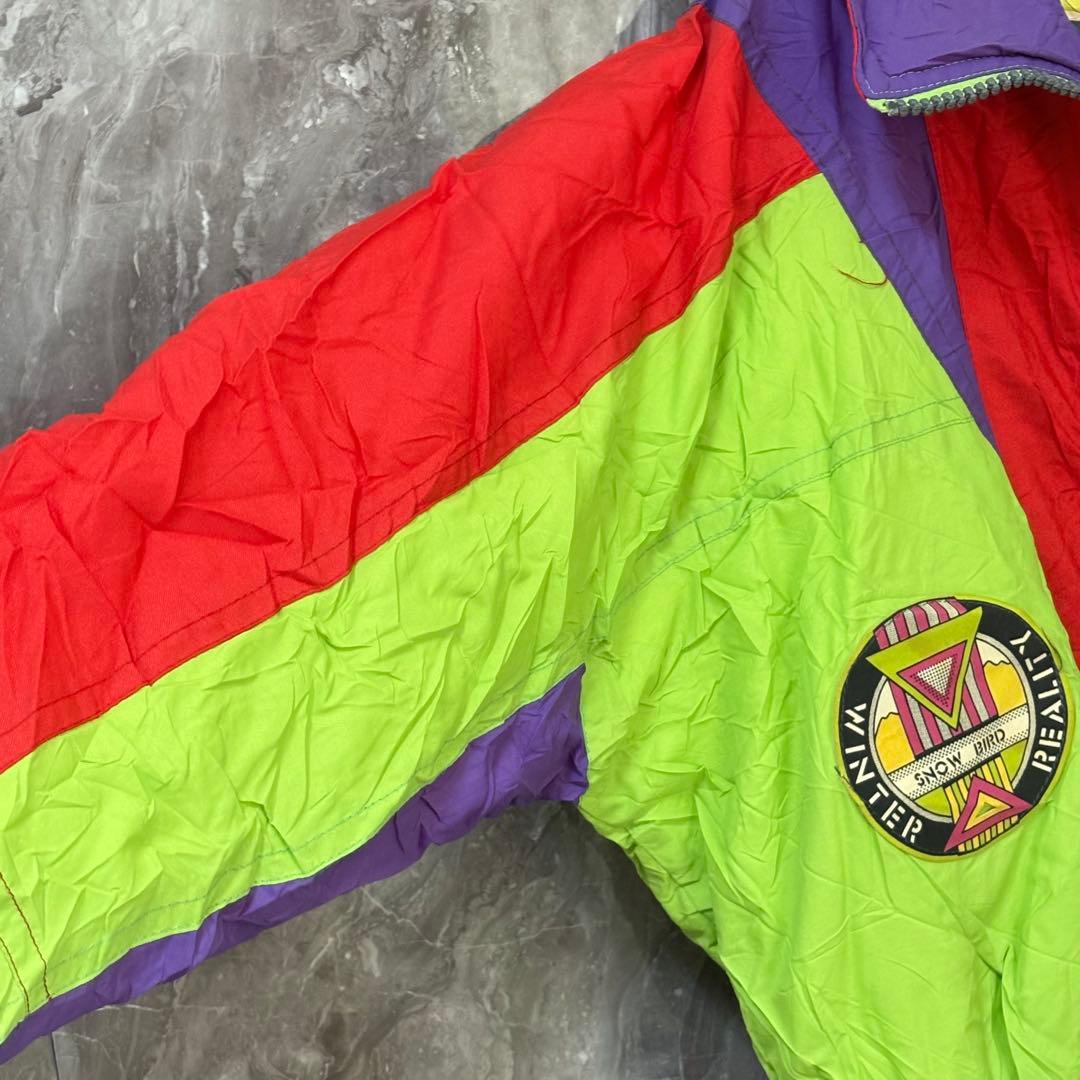 【希少/イタリア製】80s-90s スキーウェア つなぎ ネオンカラー