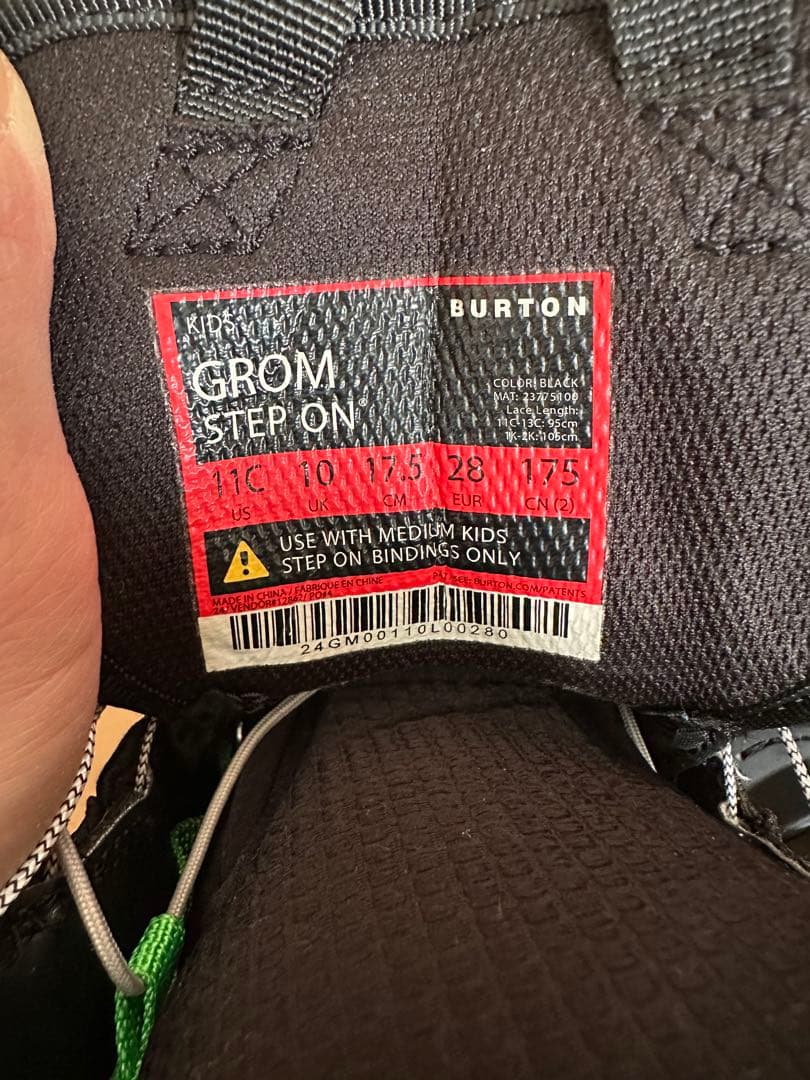 BURTON Grom Step Onスノーボードブーツ 11C