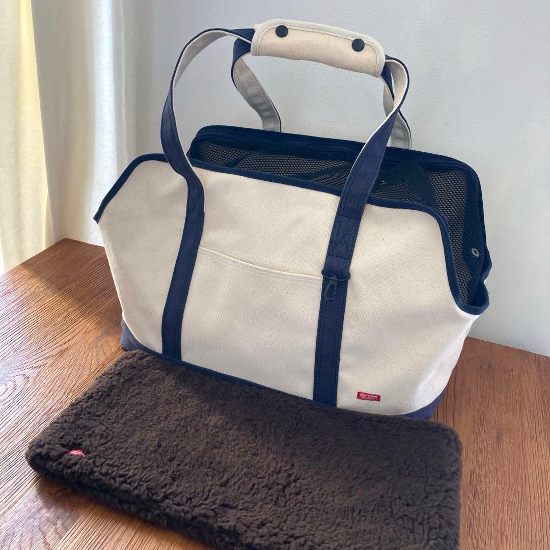 free stitch スクエアトート　L 犬　キャリーバッグ　底板カバー ボア