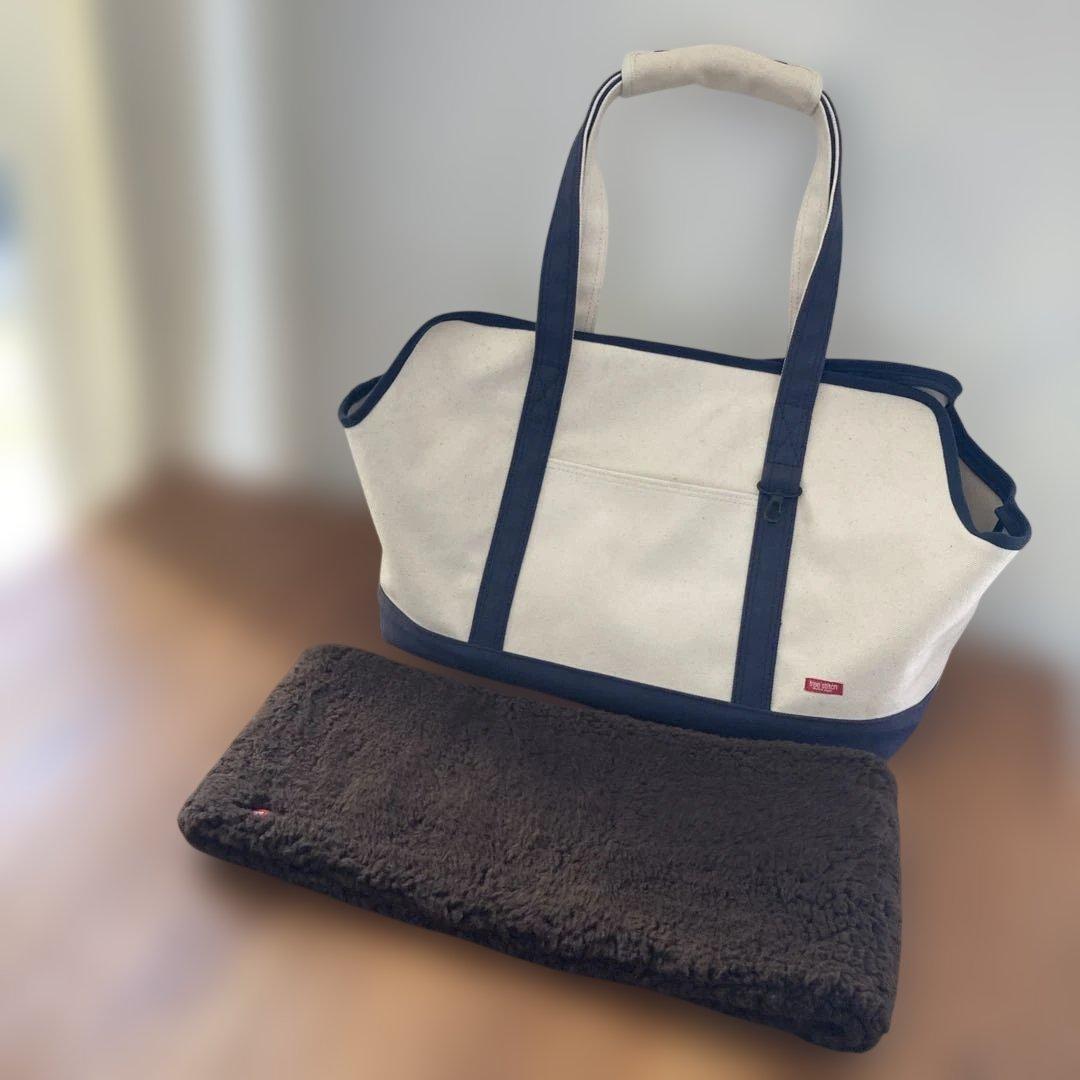 free stitch スクエアトート　L 犬　キャリーバッグ　底板カバー ボア