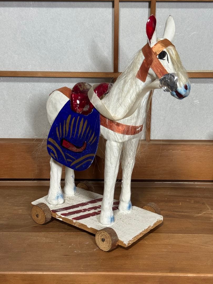 宇土張子『飾り馬』 白馬 熊本 希少 民藝 伝統文化 芸術 古道具