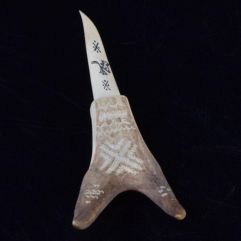 北欧伝統工芸　トナカイ鹿角　ペーパーナイフ　V　9292