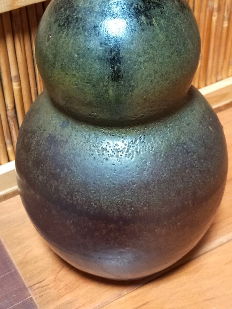 ♥古丹波　瓢形　花器　花瓶　花入れ　桐箱付き　骨董品　古玩