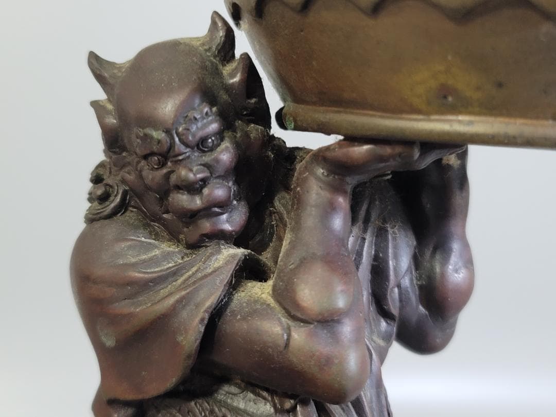 古美術 銅 鬼力 香炉