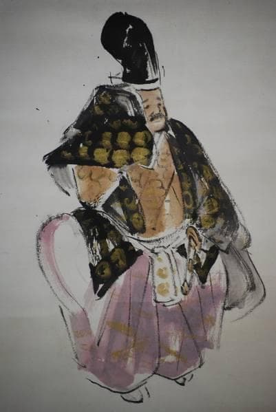 真作/林文塘/能図/布袋屋掛軸HC-155